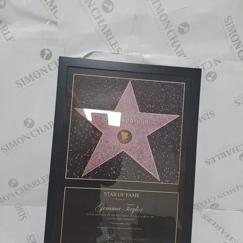PERSONALISED STAR FRAME PICTURED