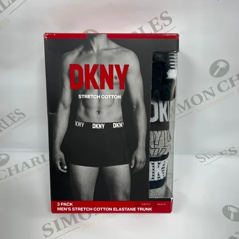 DKNY 3PC STRETCH ELASTANE TRUNKS SIZE MEDIUM