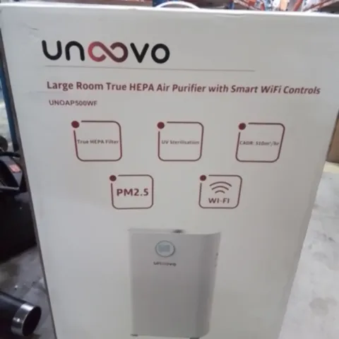 BOXED UNOOVO LARGE ROOM TRUE HEPA AIR PURIFIER WITH SMART WIFI CONTROLS