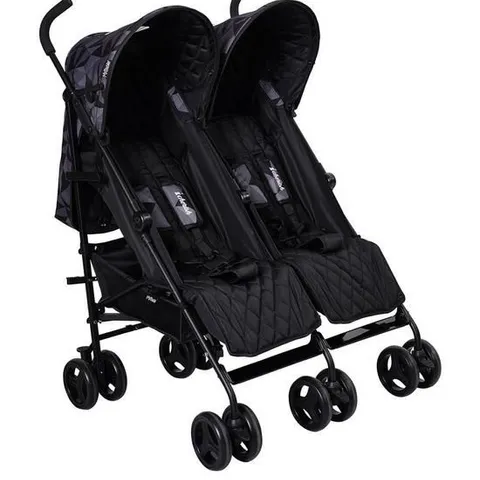 BOXED DANI DYER "CHERISH" BLACK GEO TWIN STROLLER