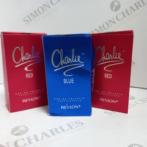 3 ASSORTED BOXED AND SEALED REVLON CHARLIE EAU DE TOILETTE 100ML