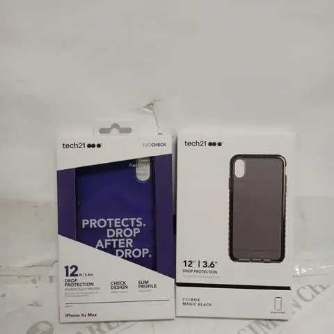 LOT OF 67 X TECH21 EVO ROX FOR APPLE IPHONE XS MAX DROP PROTECTION COVER CASE - MAGIC BLACK - 14 X TECH21 EVO CHECK HARDSHELL CASE FOR IPHONE XS MAX - ULTRA VIOLET