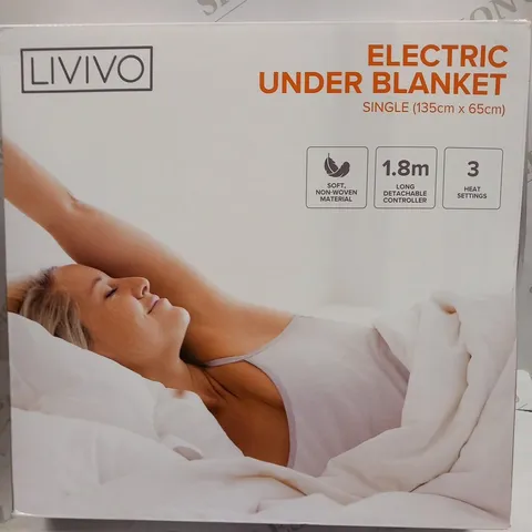 BOXED LIVIVO ELECTRIC UNDER BLANKET SINGLE 135CMX65CM