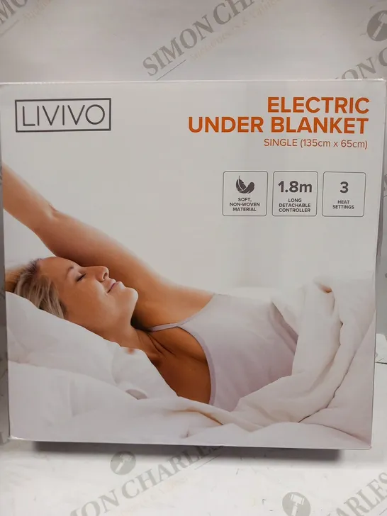 BOXED LIVIVO ELECTRIC UNDER BLANKET SINGLE 135CMX65CM