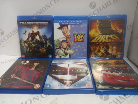 APPROXIMATELY 6 ASSORTED BLU-RAY FILMS TO INCLUDE TOY STORY, TRANSFORMERS, CARS ETC 