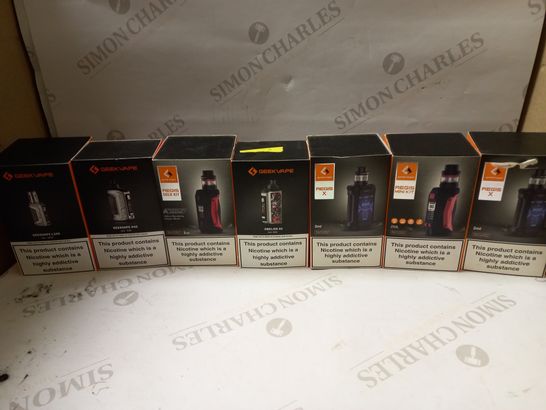 LOT OF APPROX 18 E-CIGARETTES TO INCLUDE GEEKVAPE L200, GEEKVAPE H45, AEGIS X, ETC