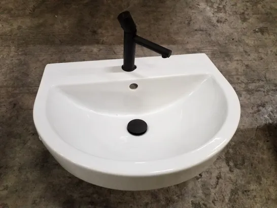 BRAND NEW WHITE CERAMIC BASIN WITH TAP 55×45CM