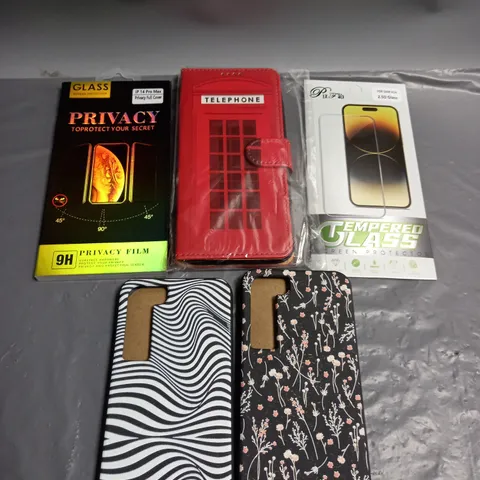 LOT OF APPROXIMATELY 25 MOBILE PHONE ACCESSORIES TO INCLUDE CASE AND SCREEN PROTECTORS