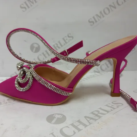 CHOCKERS STRAPPY DIAMANTE PINK HEELS UK SIZE 5.5