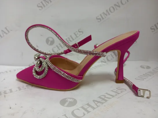 CHOCKERS STRAPPY DIAMANTE PINK HEELS UK SIZE 5.5