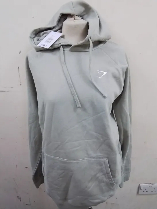 GYMSHARK CREST HOODIE IN STONE GREY - XL