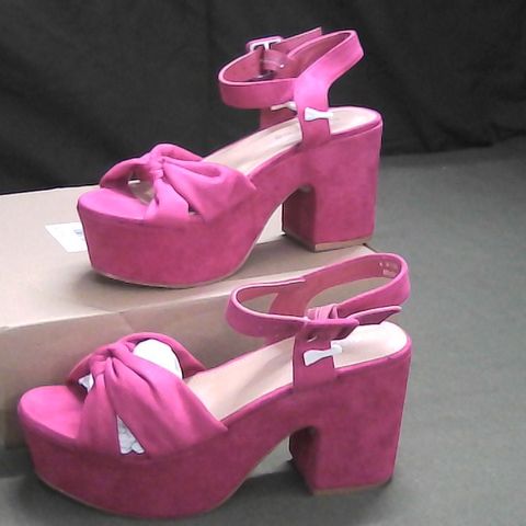 SIMPLY BE WIDE FITTING RASPBERRY HEELS UK SIZE 4 