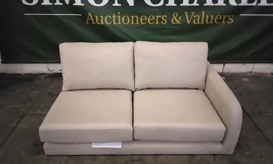 QUALITY BRITISH DESIGNER CREAM FABRIC CORNER GROUP SOFA SECTION 