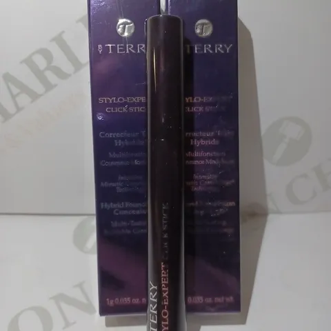 LOT OF 2 BY TERRY STYLO EXPERT CLICK STICK HYBRID FOUNDATION CONCEALERS - #15 GOLDEN BROWN 