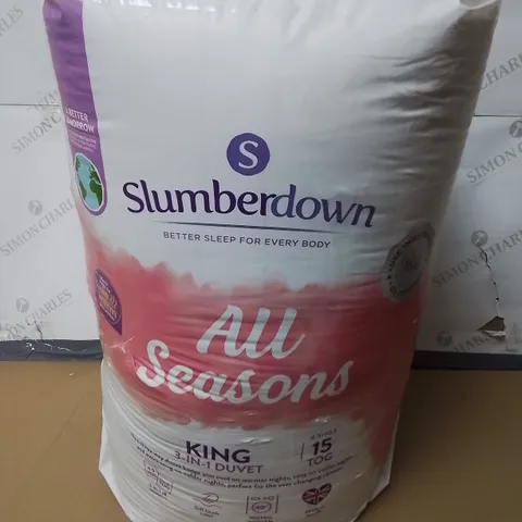 SLUMBERDOWN ALL SEASONS KING 3 IN 1 DUVET 15 TOG