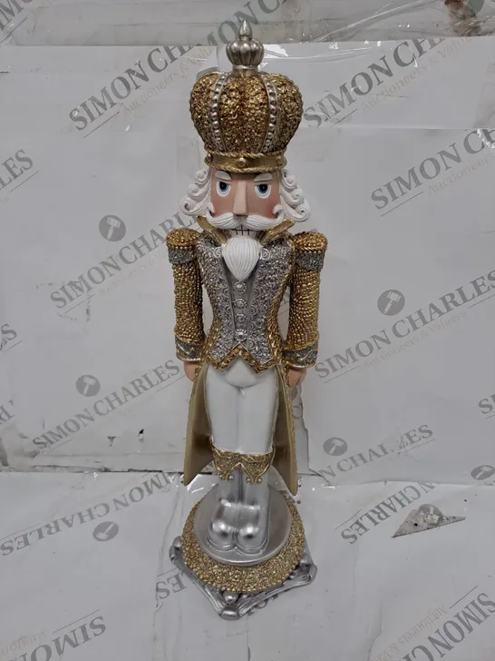 BEADED EFFECT NUTCRACKER - GOLD/SILVER COLOUR RRP £29.99