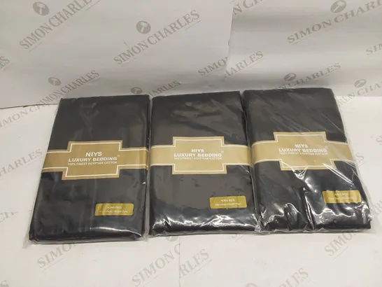 BOX OF APPROXIMATELY 3X BRAND NEW NIYS LUXURY 100% EGYPTIAN COTTON KING SIZED BLACK FITTED SHEET