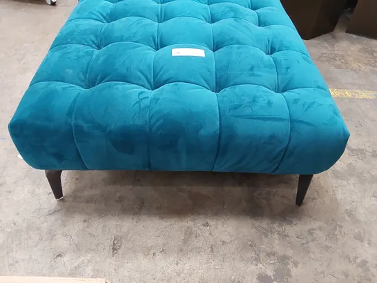 DESIGNER TEAL VELVET MONTREAL FOOTSTOOL (1 ITEM)