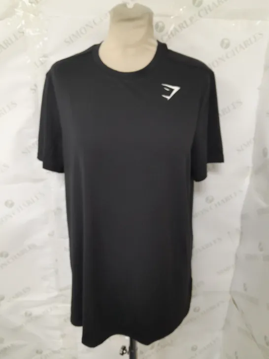 GYMSHARK BLACK T-SHIRT - S