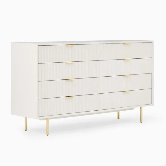 BOXED EIGHT DRAWER DRESSER WHITE (2 BOXES)