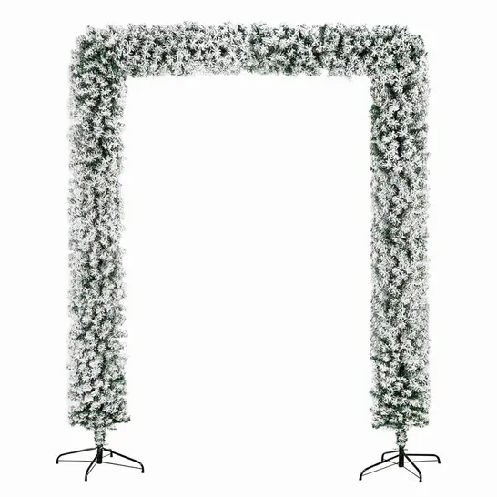 BOXED NEO CHRISTMAS FLOCKED DOORWAY ARCH TREE GARLAND WITH WALL PINE TIPS BUSHY XMAS OUTDOOR INDOOR HOME DÉCOR - SINGLE (1 BOX)