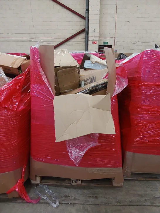 PALLET OF ASSORTED HOUSEHOLD ITEMS AND CONSUMER PRODUCTS. INCLUDES; BOXED FURNITURE ETC