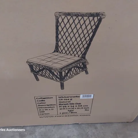 BOXED PAIR OF CANE CHAIRS