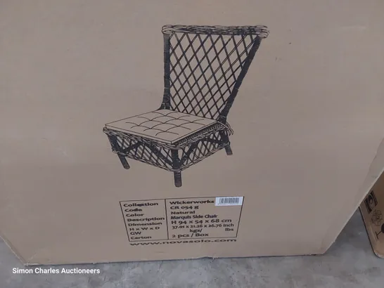 BOXED PAIR OF CANE CHAIRS