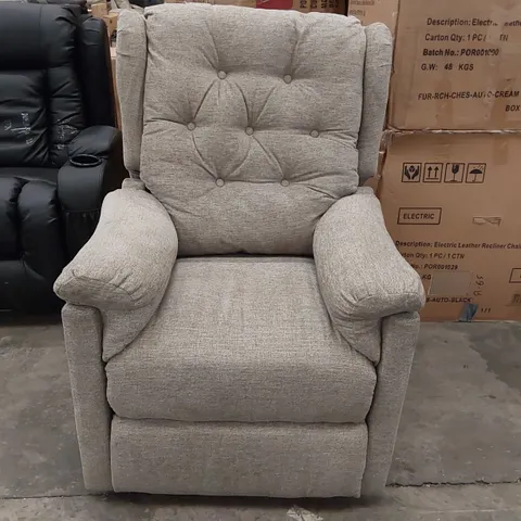 DESIGNER FABRIC ELECTRIC RECLINING ARMCHAIR IN GREY