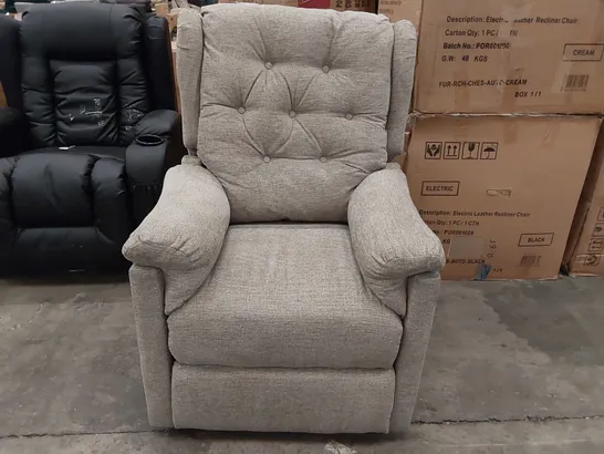 DESIGNER FABRIC ELECTRIC RECLINING ARMCHAIR IN GREY