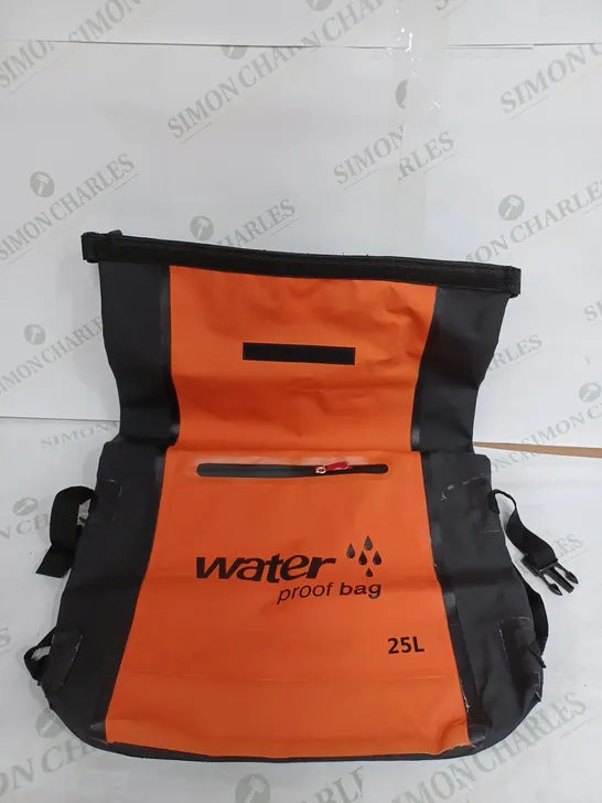 UNBRANDED WATER PROOF BAG 25L IN ORANGE & BLACK