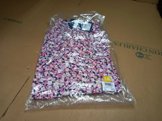 PACKAGED CREW CLOTHING COMPANYTIE CUFF DITSY/FLORAL BLOUSE - SIZE 14