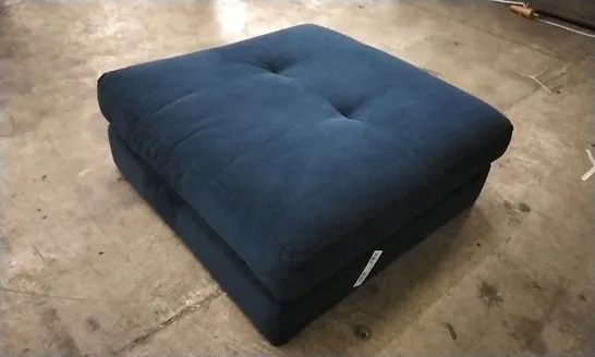 QUALITY DESIGNER LOUNGE CO FOOTSTOOL IN NAVY BLUE VELVET