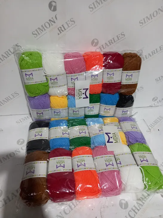 2 X MIRA HANDCRAFTS 12 PACK OF MULITOCOLOURED YARN 