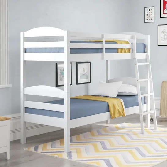 BOXED HAAS SINGLE BUNK BED IN WHITE - 1 BOX