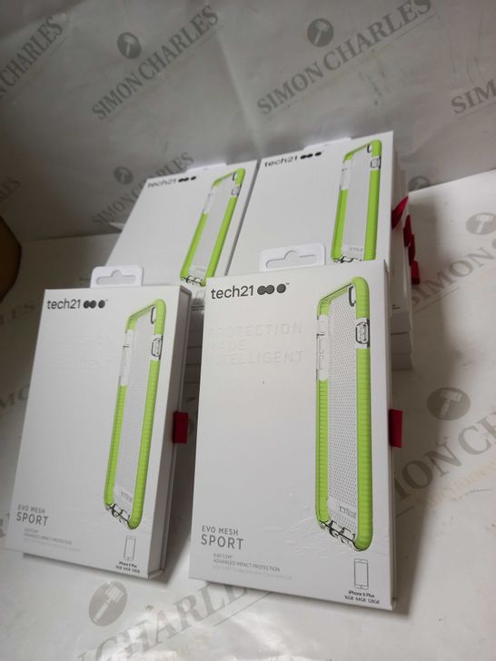 LOT OF APPROX 10 TECH21 EVOMESH SPORT FOR IPHONE 6 PLUS - CLEAR / LIME GREEN 