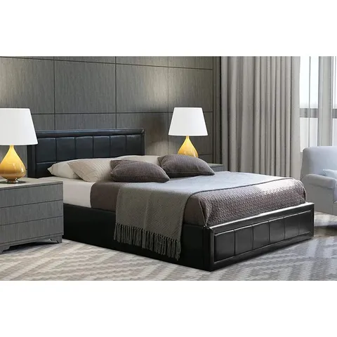 BOXED ANISHIA UPHOLSTERED KING OTTOMAN BED (2 BOXES)