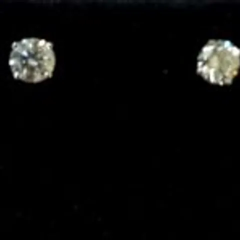 18CT WHITE GOLD STUD EARRINGS SET WITH NATURAL DIAMONDS WEIGHING +0.63CT