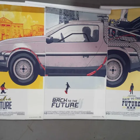 COLLECTION OF 3 FILM ART PRINTS - BACK TO THE FUTURE TRILOGY