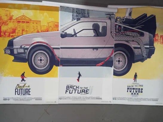 COLLECTION OF 3 FILM ART PRINTS - BACK TO THE FUTURE TRILOGY