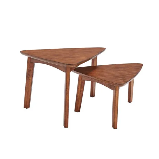 BOXED COLDIRON 2 PIECE NEST OF TABLES WARM CHESTNUT