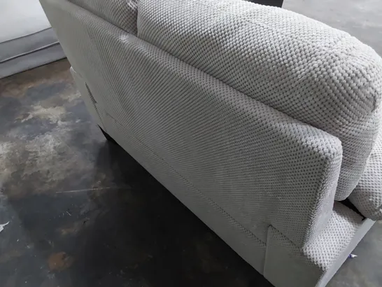 DESIGNER TWO SEATER SOFA LIGHT GREY FABRIC 