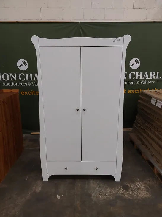 DESIGNER CONTEMPORARY 2 DOOR WARDROBE - WHITE