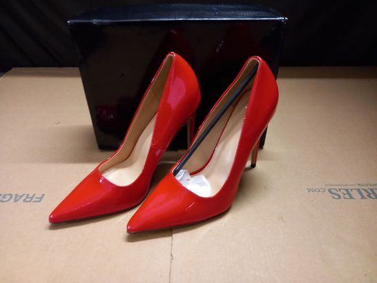 RED PU COURT SHOES