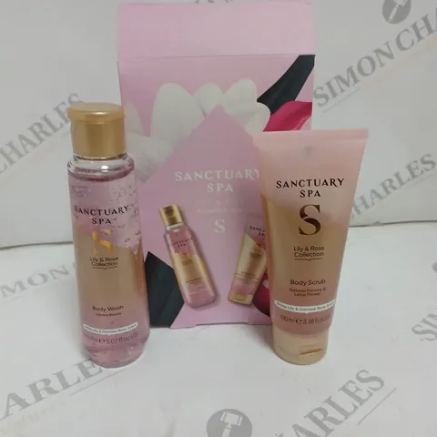 BOXED SANCTUARY SPA LILY & ROSE ESSENTIALS GIFT SET 