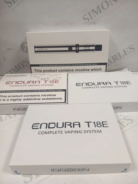 4 ASSORTED INNOKIN VAPING PRODUCTS TO INCLUDE; ENDURA T18E AND ENDURA T18II