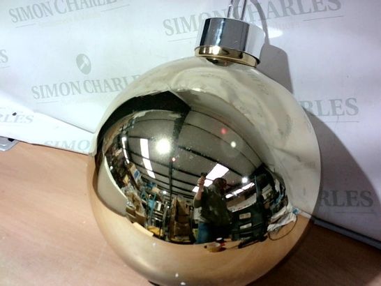 HOME REFLECTIONS PRE-LIT OVERSIZED FAIRY LIGHT GLASS BAUBLE GOLD LARGE 