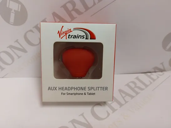 BOX OF APROX 10 VIRGIN TRAINS AUX HEADPHONES SPLITTERS 3.5MM	