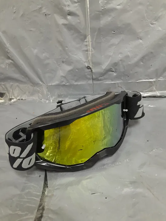 100% BIKING GOGGLES - GOLD TINTED LENS 