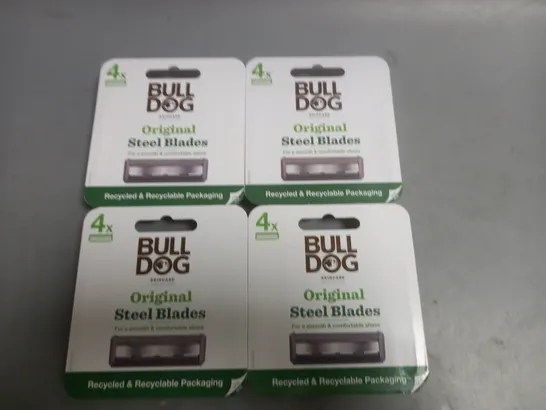 LOT OF 4 BULL DOG 4-PACKS OF ORIGINAL STEEL BLADES